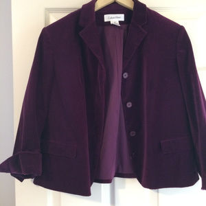 Rich purple Cotton Velvet Blazer Calvin Klein
